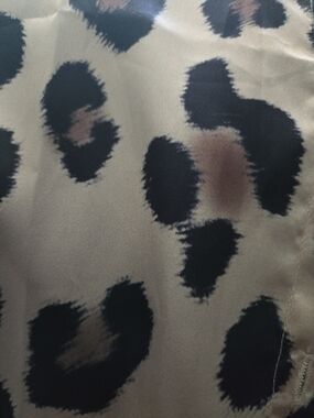 Leopard Print Satin Fabric Top in Tan and Black